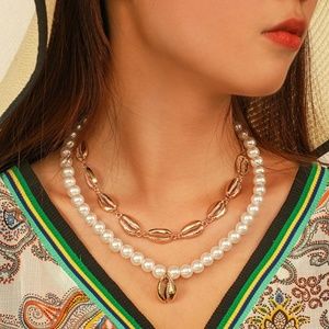 Multi-layer Popular Alloy Shell Pearl Necklace